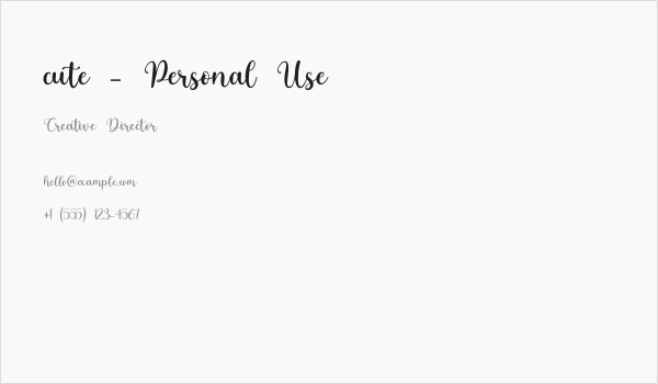 cute - Personal Use Business Card