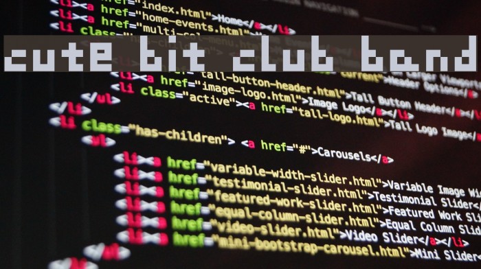 cute bit club band Font examples