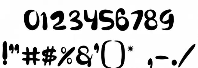 cute peppy Font OTHER CHARS