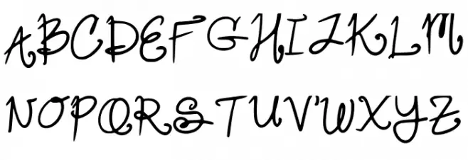 cutesy_hand 字体 大写