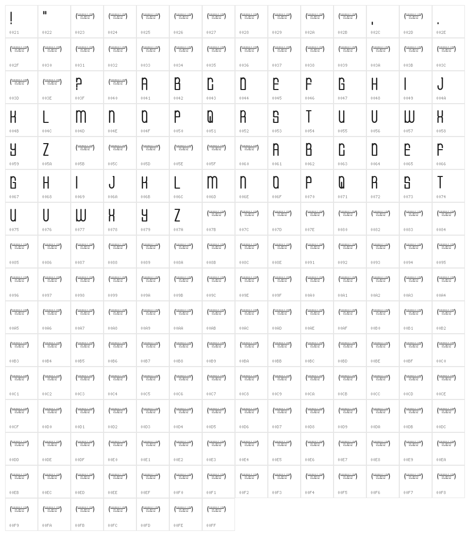 CVF Buffalo Grove Character Map