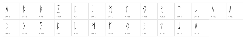 Cvlt Rvne Regular Demo Character Map