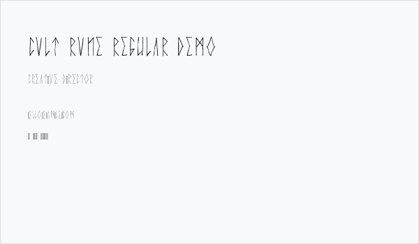 Cvlt Rvne Regular Demo Business Card