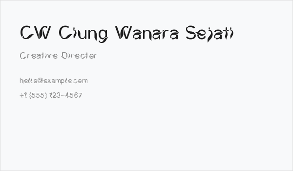 CW Ciung Wanara Sejati Business Card