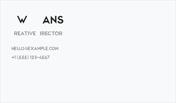 CWG Sans Business Card