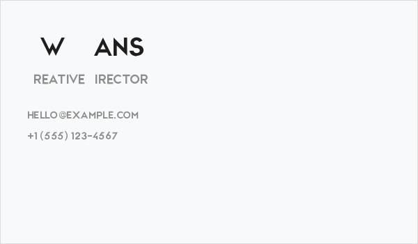 CWGSans Business Card