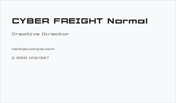 CYBER FREIGHT Normal Business Card