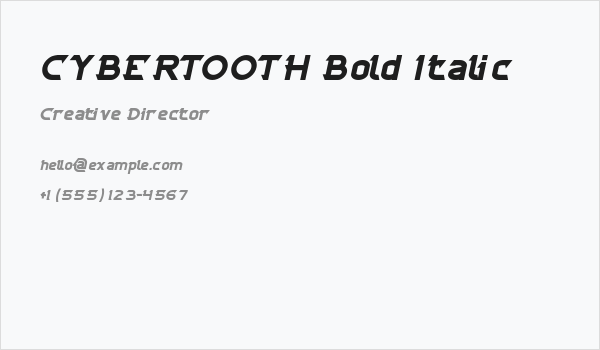 CYBERTOOTH Bold Italic Business Card