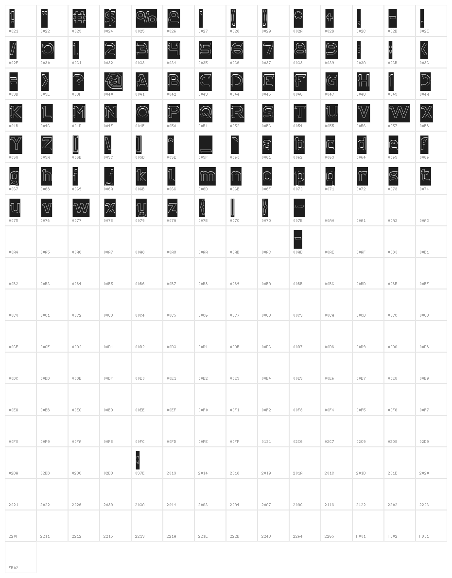 CYBERTOOTH-Hollow-Inverse Character Map