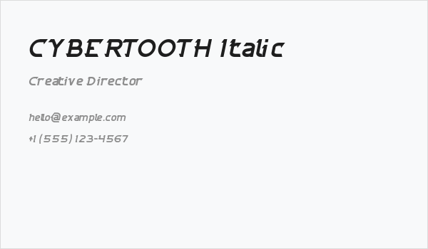CYBERTOOTH Italic Business Card
