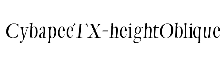 CybapeeTX-heightOblique Font