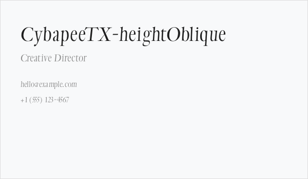 CybapeeTX-heightOblique Business Card