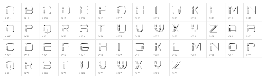 Cyber Bold Rustique Character Map