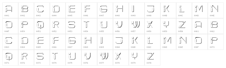 Cyber Bold Character Map