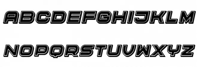 Cyber Princess 3D Filled Italic 字体 大写