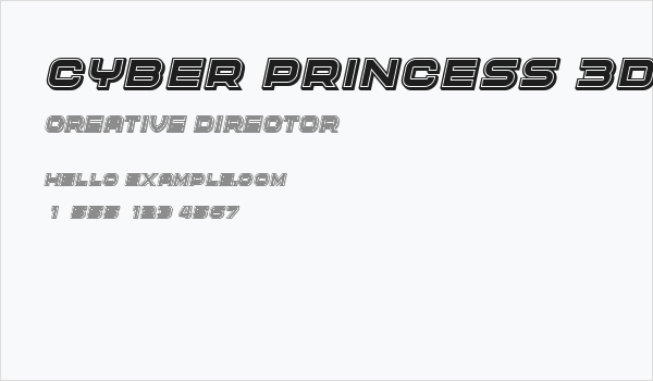Cyber Princess 3D Filled Italic Business Card