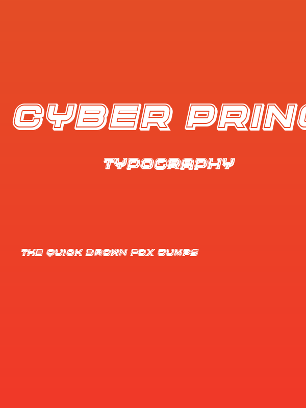 Cyber Princess 3D Filled Italic Poster