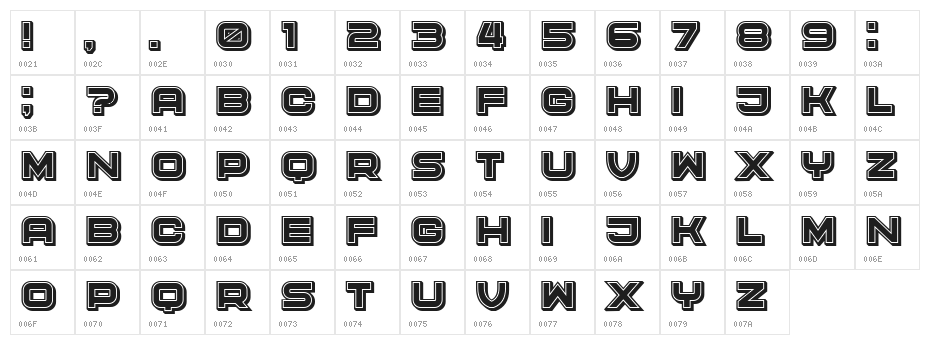 Cyber Princess 3D Filled Regular Character Map