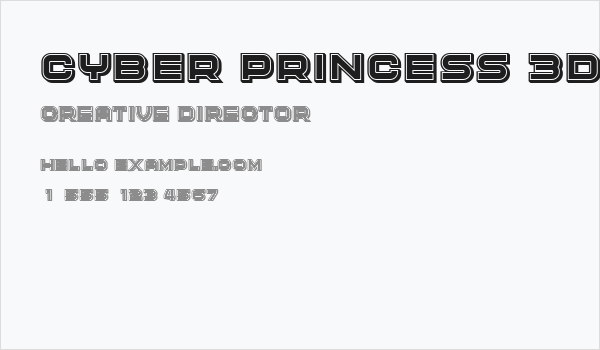 Cyber Princess 3D Filled Regular Business Card