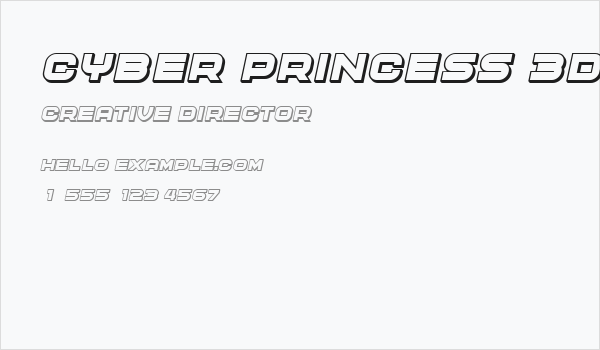 Cyber Princess 3D Italic Business Card