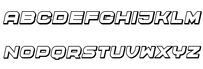 Cyber Princess 3D Italic Font LOWERCASE