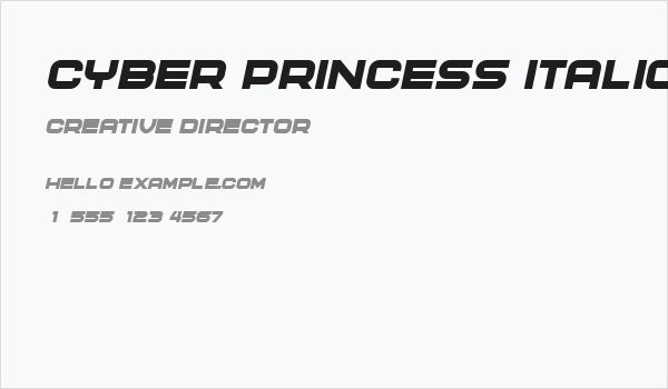 Cyber Princess Italic Business Card