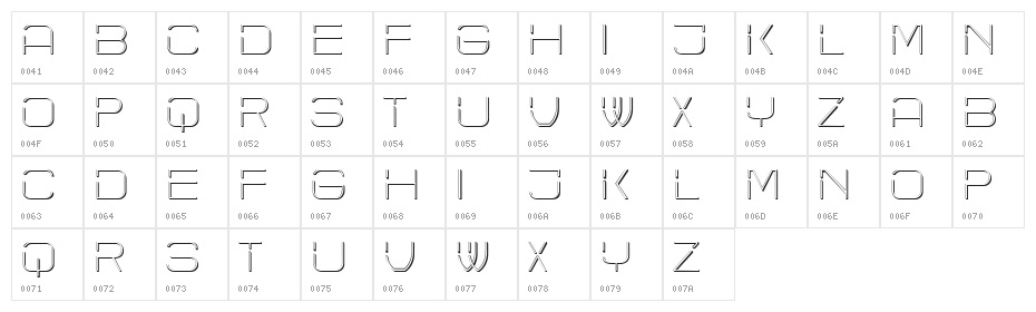Cyber Regular Character Map