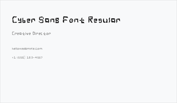 Cyber Sans Font Regular Business Card