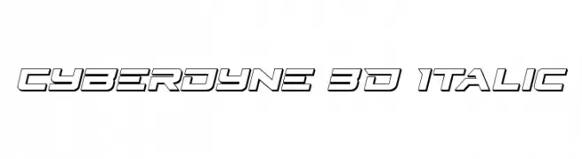 Cyberdyne 3D Italic  フリーフォントのダウンロード