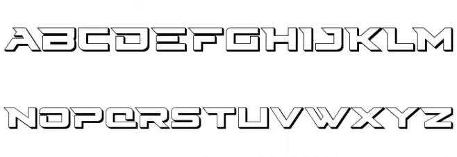 Cyberdyne 3D フォント 大文字