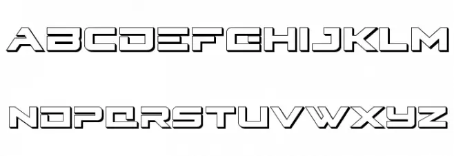 Cyberdyne 3D फ़ॉन्ट लोअरकेस