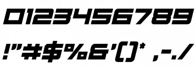Cyberdyne Condensed Italic Font OTHER CHARS