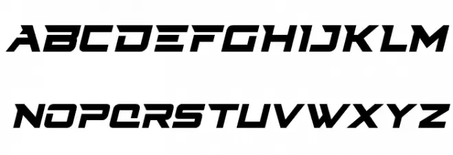 Cyberdyne Condensed Italic Schriftart Groß
