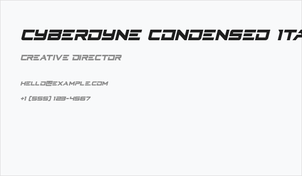 Cyberdyne Condensed Italic Business Card