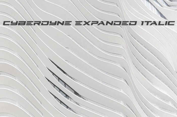 Cyberdyne Expanded Italic Fonte examples