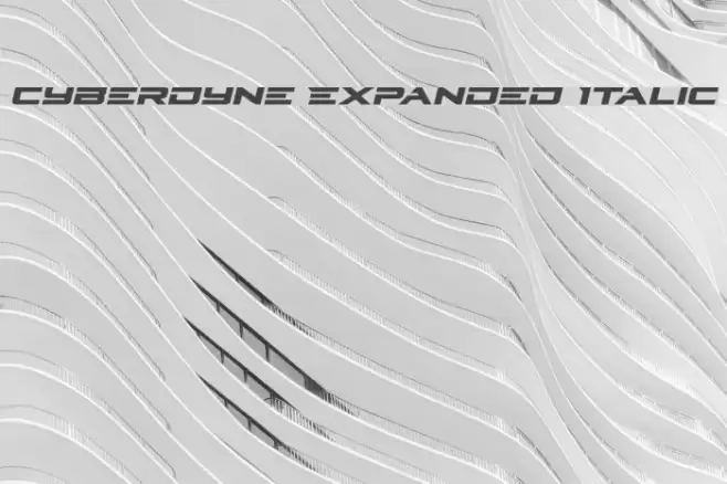 Cyberdyne Expanded Italic Font examples