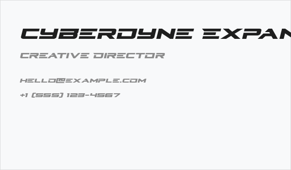 Cyberdyne Expanded Italic Business Card