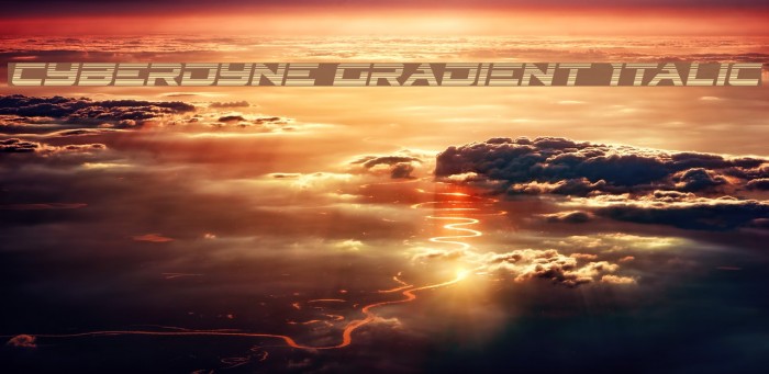 Cyberdyne Gradient Italic Font examples