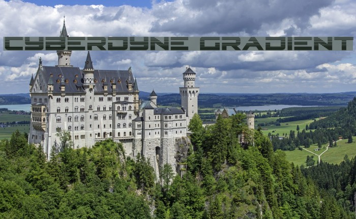 Cyberdyne Gradient Font examples