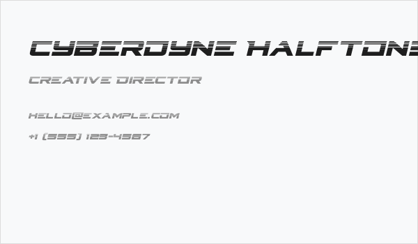 Cyberdyne Halftone Italic Business Card