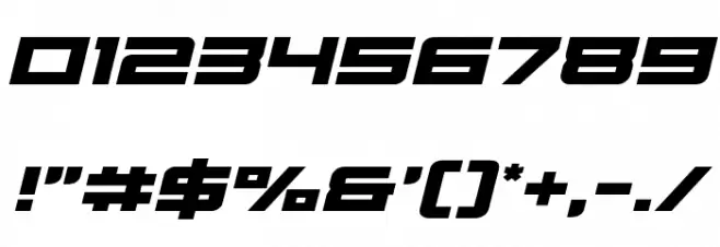 Cyberdyne Italic Font OTHER CHARS