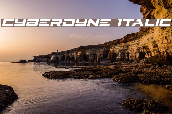 Cyberdyne Italic Font examples
