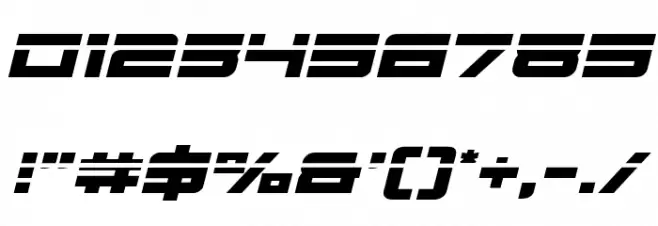 Cyberdyne Laser Italic Font OTHER CHARS