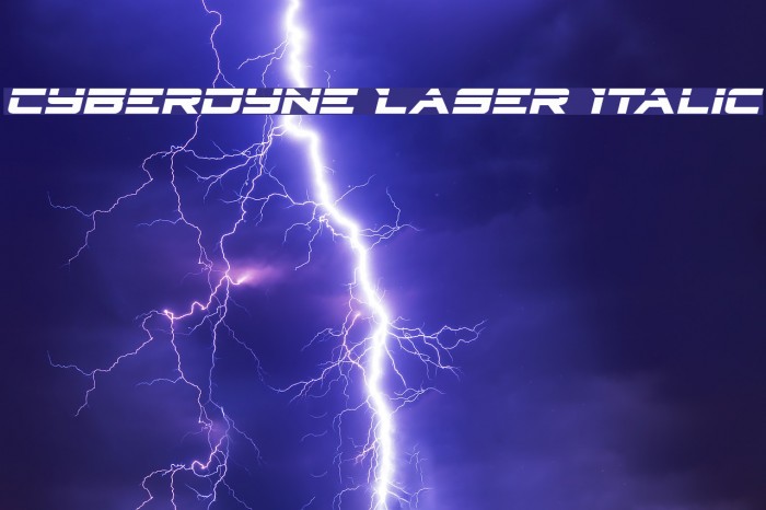 Cyberdyne Laser Italic Schriftart examples