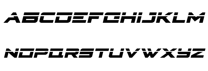 Cyberdyne Laser Italic Schriftart Kleinbuchstaben