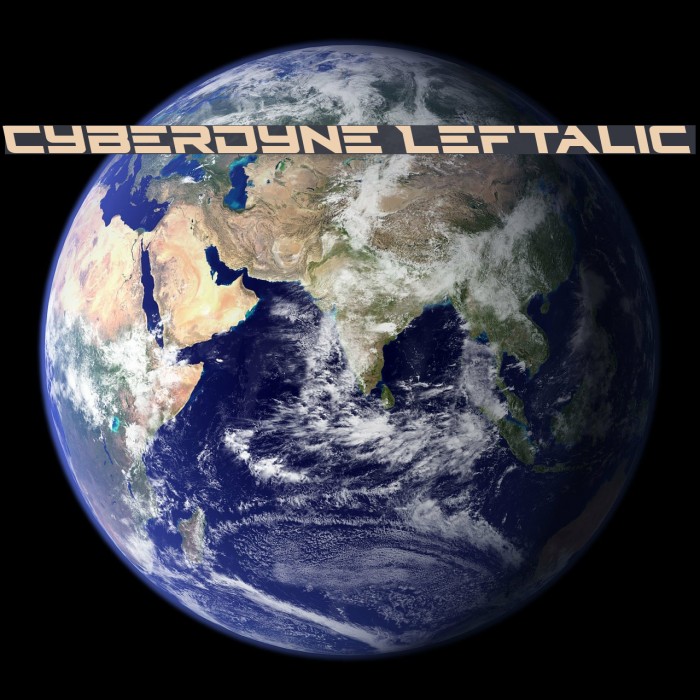 Cyberdyne Leftalic Schriftart examples