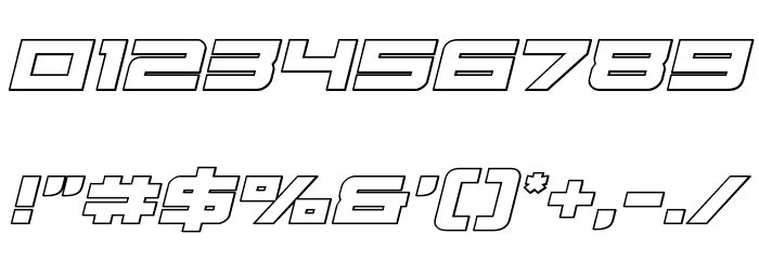 Cyberdyne Outline Italic Font OTHER CHARS