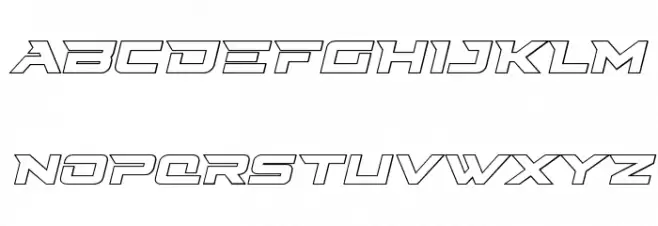 Cyberdyne Outline Italic Font Litere mari