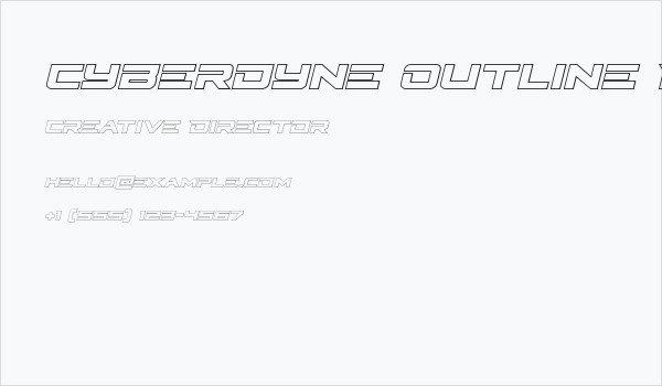 Cyberdyne Outline Italic Business Card