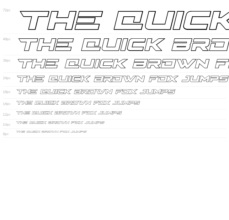 Cyberdyne Outline Italic Waterfall